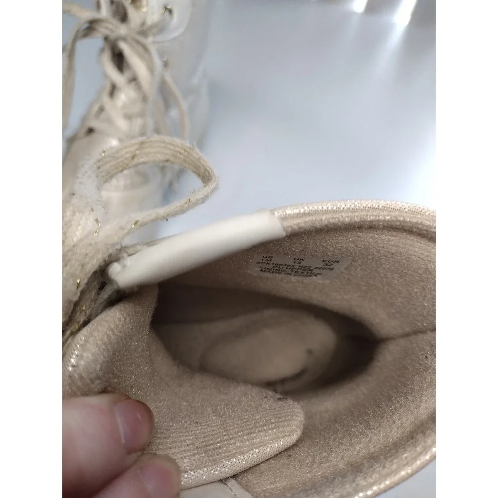 Sperry Top Sider Kids Boots Beige Glitter Waterproof Duck Boots Size 1